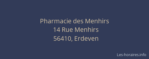 Pharmacie des Menhirs