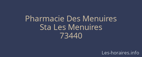 Pharmacie Des Menuires