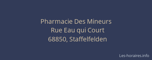 Pharmacie Des Mineurs