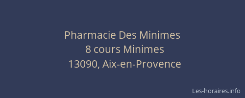 Pharmacie Des Minimes