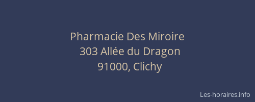 Pharmacie Des Miroire