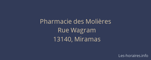 Pharmacie des Molières