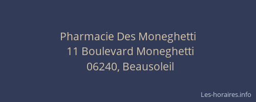 Pharmacie Des Moneghetti