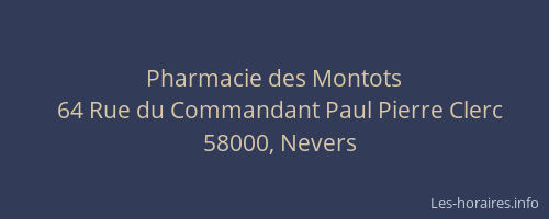 Pharmacie des Montots