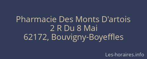 Pharmacie Des Monts D'artois