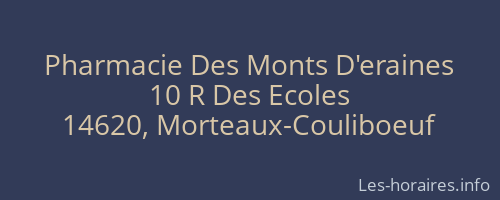 Pharmacie Des Monts D'eraines