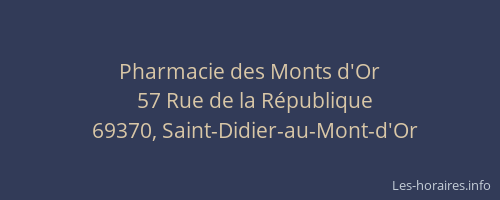 Pharmacie des Monts d'Or