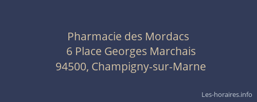 Pharmacie des Mordacs