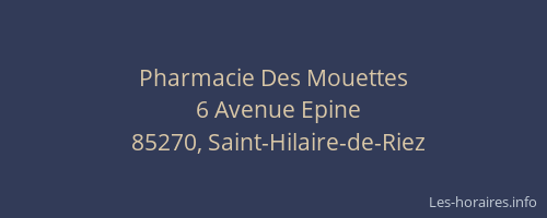Pharmacie Des Mouettes
