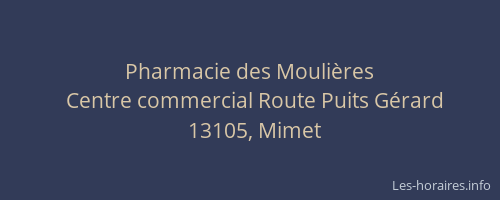 Pharmacie des Moulières