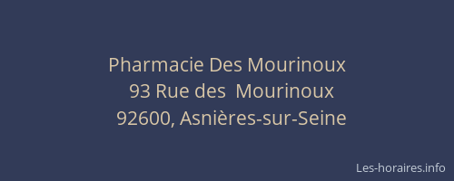 Pharmacie Des Mourinoux