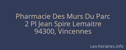 Pharmacie Des Murs Du Parc