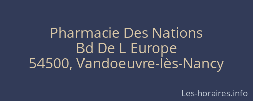 Pharmacie Des Nations