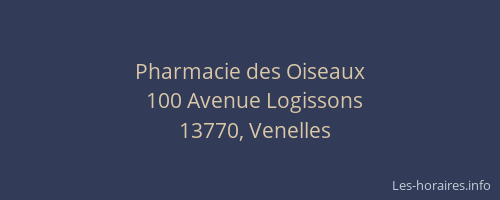 Pharmacie des Oiseaux