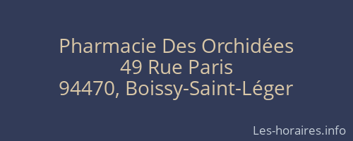Pharmacie Des Orchidées