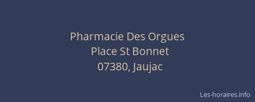 Pharmacie Des Orgues