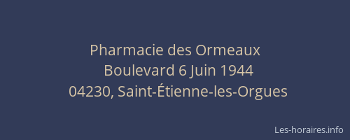 Pharmacie des Ormeaux