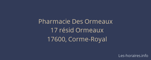 Pharmacie Des Ormeaux
