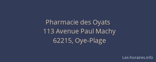 Pharmacie des Oyats