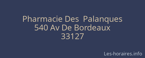 Pharmacie Des  Palanques