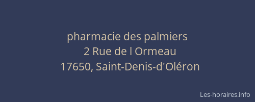 pharmacie des palmiers