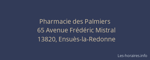 Pharmacie des Palmiers
