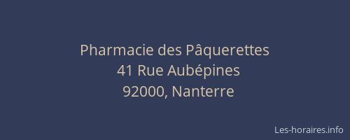 Pharmacie des Pâquerettes