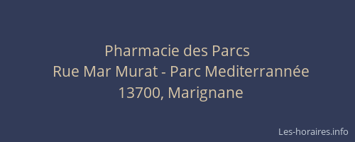 Pharmacie des Parcs