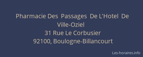 Pharmacie Des  Passages  De L'Hotel  De Ville-Oziel