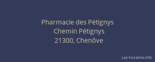 Pharmacie des P&eacute;tignys