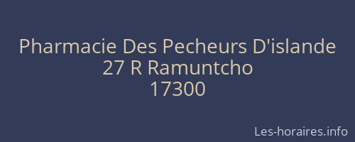 Pharmacie Des Pecheurs D'islande