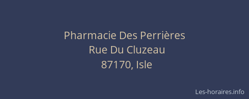 Pharmacie Des Perri&egrave;res