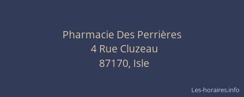 Pharmacie Des Perri&egrave;res