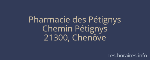 Pharmacie des Pétignys