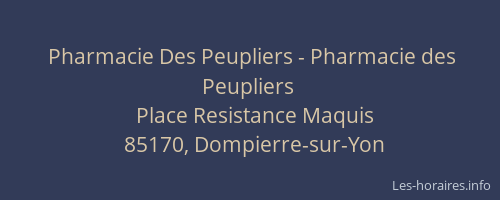 Pharmacie Des Peupliers - Pharmacie des Peupliers