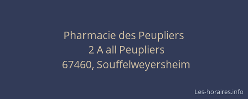 Pharmacie des Peupliers