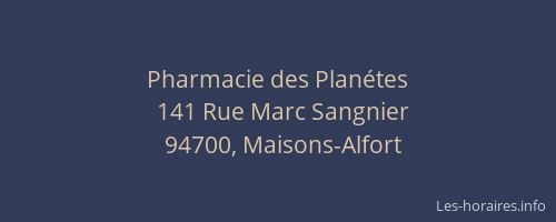 Pharmacie des Plan&eacute;tes