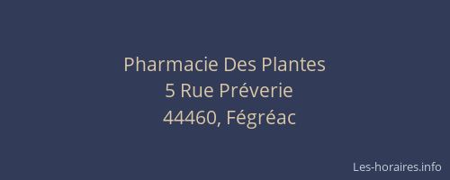 Pharmacie Des Plantes