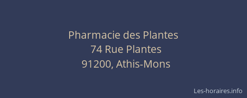 Pharmacie des Plantes