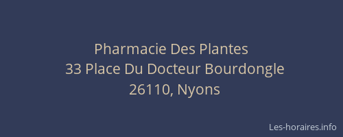 Pharmacie Des Plantes