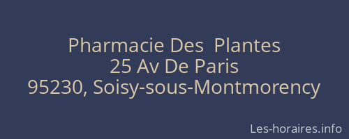 Pharmacie Des  Plantes