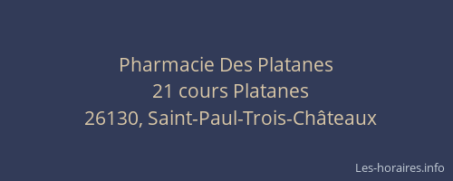Pharmacie Des Platanes