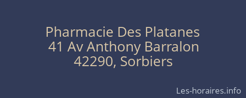 Pharmacie Des Platanes