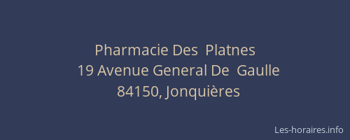 Pharmacie Des  Platnes