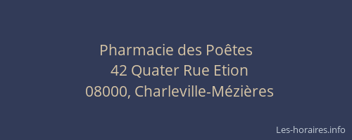 Pharmacie des Poêtes