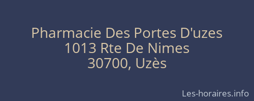 Pharmacie Des Portes D'uzes