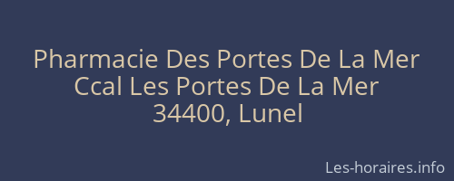 Pharmacie Des Portes De La Mer