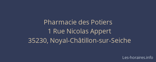 Pharmacie des Potiers