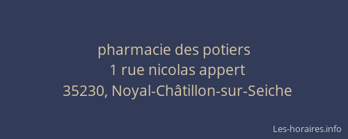 pharmacie des potiers