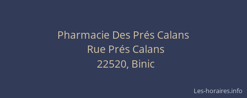 Pharmacie Des Prés Calans